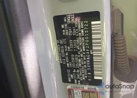 2023 Kia Sportage X-Line z USA, uszkodzony, nr VIN 5XYK6CAF2PG013722